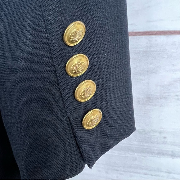 Vintage Lauren Ralph Lauren Crest Petite Wool Blazer Jacket Large - Picture 5 of 7